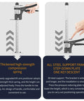 Labor-Saving Arm Jack Two-Piece Set For Wall Tile Positioning Doors Windows Cabinets And Furniture Lifts Drywall Lifts And Installation Tools, Easy Panel Lifting With Adjustable Height And Quick Release Button, 15.7-Inch Build For Heavy-Duty DIY Projects, showing adjustable height feature and compression spring.