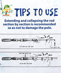 Instructions for Portable Telescopic Kids Fishing Pole Set For Boys And Girls 2 Pack With Rod And Reel Includes Tackle Box Fishing Net Travel Bag