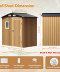 6X4Ft Garden Storage Shed With Lockable Door Steel Tool Shed With Clear Window Anti Corrosion Metal Shed For Backyard Patio