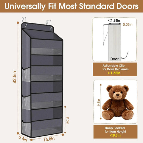 Heavy Duty Over The Door Hanging Organizer For Nursery Storage Featuring Roomy Mesh Pockets And No Sweat Quick Install Hooks To Keep Baby Gear Legit Tidy