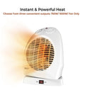Portable Space Heater With Oscillating Fan And No-Fuss Cooling Mode, 750 To 1500-Watt, Adjustable Thermostat, Overheat Protection