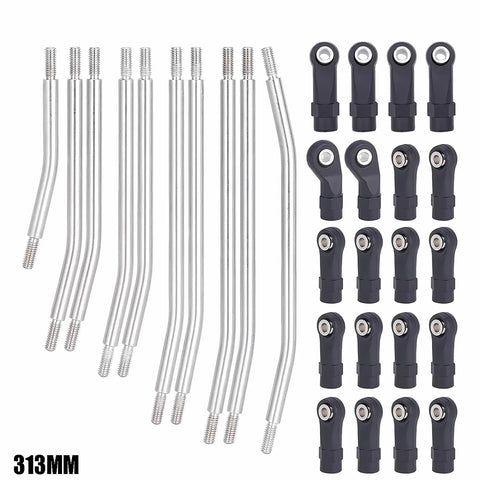 313mm Wheelbase Stainless Steel Link Rod Set for 1/10 RC Crawler Axial SCX10 II 90046 Upgrade Parts with plastic rod ends