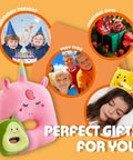 Avocado Plush Stuffed Toy Pillow For Kids And Girls with colorful gift ideas for birthdays, play time, and sleep time.