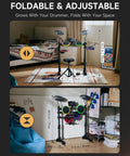 Kids Electric Drum Set 7 Piece With Quiet Silicone Pads And 9 Inch Cymbals, 150 Sounds and 15 Kits, foldable design in bedroom