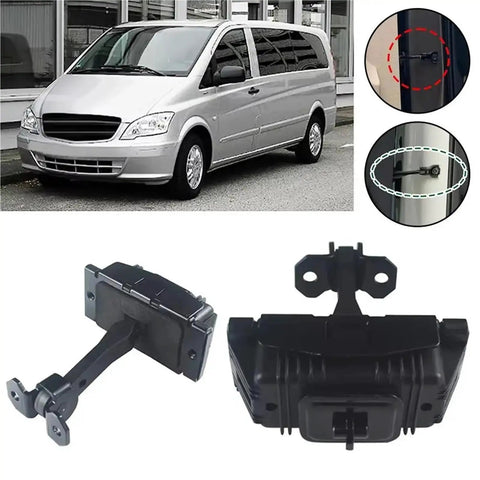 Heavy Duty Car Door Hinges and Adjustable Opening Limiter Kit for Vito Viano W639 2003-2014 shown with detailed components.