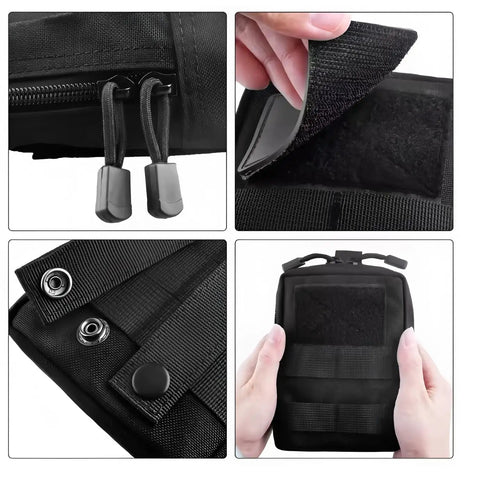 Close-up of EMT-ready IFAK pouch from Two Pack Gen 4 Tactical Tourniquets With Metal Twisting Rods, 1.5 Inch Compression Band set.