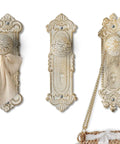Rustic White Cast Iron Wall Hooks Dead On Vintage Door Knob Style Coat Rack Heavy Duty Entryway Decor Set Of Three