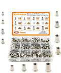 300 Pcs Rivet Nut Kit Stainless Steel Metric M3 M4 M5 M6 M8 M10 M12 And SAE Sizes Eight Thirty-Two Ten Twenty Four Three Eighths