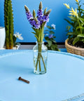 Heavy Duty 2PC Single Hole Clevis Pins Set For Hammock Chair Swing Hanging Bolt Hardware Plug Kit Durable Indoor Outdoor Furniture Gear on blue table with flowers.