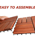 Installing Teak Interlocking Patio Deck Tiles Set of 10 12 Inch by 12 Inch Outdoor Wood Flooring Mats for Porch Patio or Indoor Shower Area