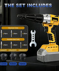 Heavy Duty Brushless Cordless Rivet Gun Compatible With DeWalt 20V Battery, aluminum and stainless steel rivets included.