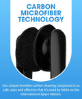 Eyeglass lens cleaner with carbon microfiber pads; green soft-touch finish, by Amazon