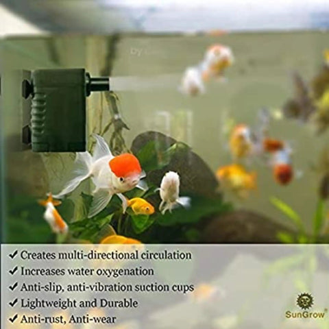 Mini Submersible Water Pump For Small Pet Fountains And Aquariums, 55 GPH 3W Lowkey Quiet Motor in an aquarium with fish.