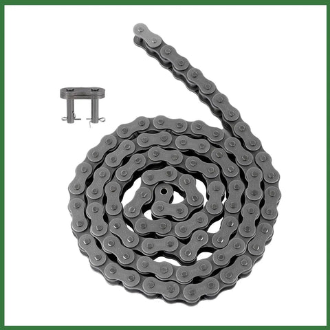 Heavy Duty Raseparter 100H Roller Chain Kit Plus Connectors For Cement Wood And Construction Machinery That Slays Under Pressure With Balanced Stress Design And Heavy Loads, coiled chain and connector