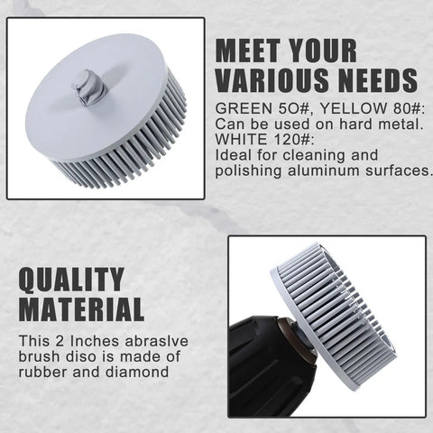 Six Pack 2 Inch Bristle Discs Set With Grit 50 80 120 For Grinding Polishing And Coating Removal On Metal Compatible With Drill