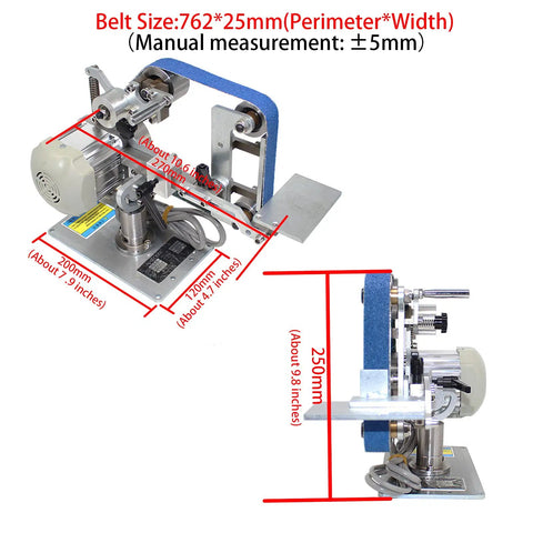 Tough As Nails 550 Watt Belt Sander Featuring Dc Brushless Motor And Weighted Base Column for precise polishing, 762x25mm belt size.