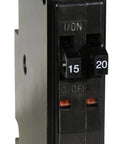 QO 15 Amp And 20 Amp One Pole Tandem Circuit Breaker With Plug On Design For 120 240 Volt Fits QO Load Centers CSEDs And NQOD Panels