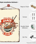 Ramen Club Metal Tin Sign 8x12 Inch Vintage Wall Decor For Home Office Garage Kitchen Room Funny Retro Rustic Aluminum Sign