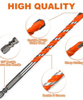 Ceeintee masonry drill bit with orange coating, carbide cutter head, and hex shank front view