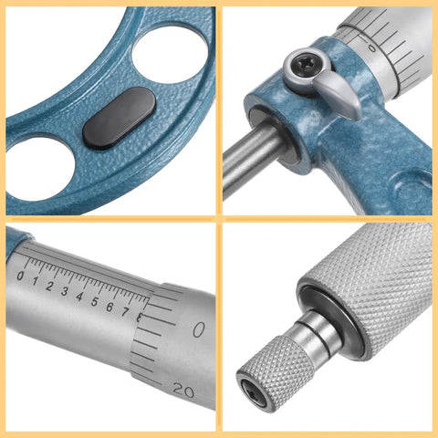 Six-In-One Outside Micrometer Set 0-1 In 1-2 In 2-3 In 3-4 In 4-5 In 5-6 In With 0.0001 In Graduation Pro Grade Precision Measuring Tool For Machining Fitting And Quality Control Handheld Easy Readout, close-up