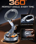 Magnetic Car Phone Holder With 360 Degree Adjustable Foldable Mount Nano Gel Base And Vacuum Lock Zinc Alloy Carbon Fiber