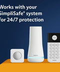 Dope Indoor Motion Sensor For Gen 3 Home Security System That Detects Movement Up To 30 Feet With A 90 Degree Field Of View For Corner Coverage In Large Rooms And Pet Friendly Design, white motion sensor with SimpliSafe system