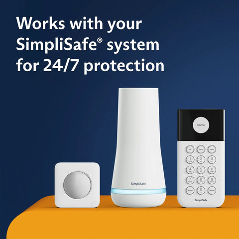 Dope Indoor Motion Sensor For Gen 3 Home Security System That Detects Movement Up To 30 Feet With A 90 Degree Field Of View For Corner Coverage In Large Rooms And Pet Friendly Design, white motion sensor with SimpliSafe system