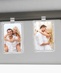 Two Pack Acrylic Magnetic Car Photo Holder Visor Clip Set Must Have Personalized Picture Frame for Family Photos Easy Mount