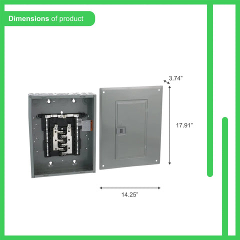 Dimensions of Homeline Beefy 125 Amp Load Center With 12 Spaces And 24 Circuits Indoor Main Lugs Cover Included