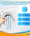 Hand placing Replacement Steam Mop Pads 8 Pack For PurSteam ThermaPro 10 In 1 and ThermaPro 211 into a washing machine