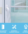 White Outdoor Door Pull Handle For Screen And Storm Doors Out Swing No Lock Out Technology Durable Construction Fits Metal