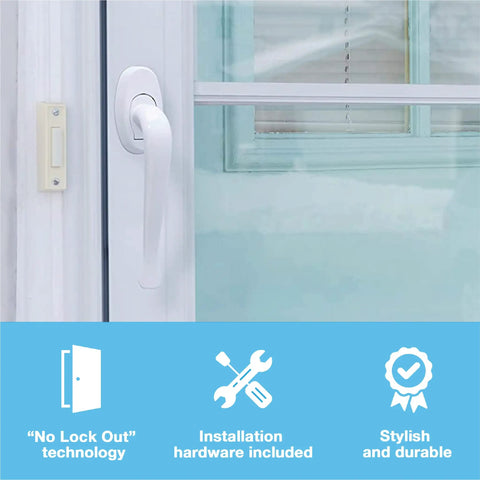 White Outdoor Door Pull Handle For Screen And Storm Doors Out Swing No Lock Out Technology Durable Construction Fits Metal