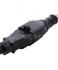 Top Tier One Foot 12 3 Awg Electric Vehicle Charging Adapter Plugging Standard Household Outlet Directly Into Nema 6 20 Receptacle, black plug close-up.