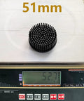 51mm round black brush head of Long Handle Espresso Machine Cleaning Brush With Soft Bristles For Deep Clean Of Coffee Makers
