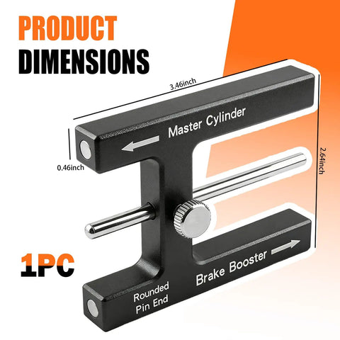 Magnetic Aluminum Brake Booster Adjustment Tool For Precise Braking Distance Tuning Universal Push Rod Brakes Master Cylinder Compatibility Easy Grip Pro Grade Auto Maintenance Gear, 3.46x2.64x0.46 in