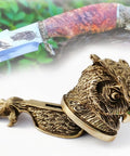 Finger Guard Bolster And Pommel Set For Knife Handles Owl Bird Animal Design For Custom Knife Making DIY Hand Casted Bronze