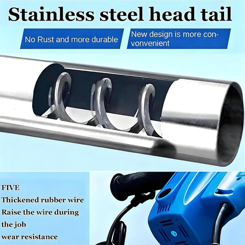 Stainless steel head tail of Beefy 1500W Electric Auger Conveyor For Powder And Grain With Auto Overheat Protection shown with motor.