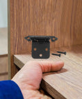 Black Spring Hinges For Cabinet Doors With Dampers Smooth Closing Self Closing Hardware 1.4mm Thick 10 Sets Includes 50 Screws Perfect For Kitchen And Furniture Installation mounted on wood