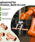 Lead Free Copper Press Fittings Kit Three Quarter Inch With Tee Elbow And Coupling Set in CNC robotic precision manufacturing