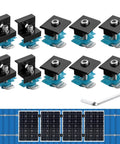 10 Piece Solar Panel Mounting Bracket Kit for Unistrut Rails Aluminum 30mm 35mm Mid and End Clamps for Metal Roofs Black