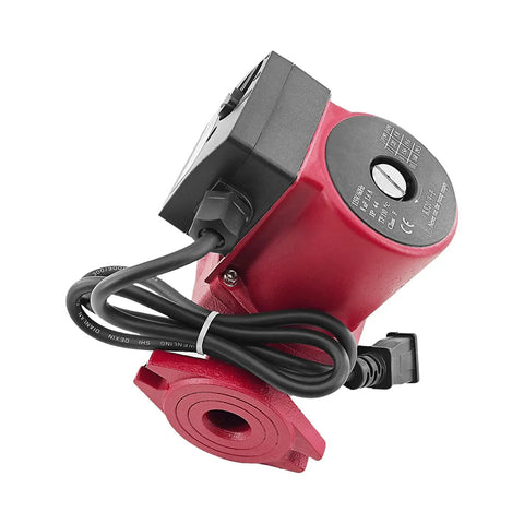 Rock Solid Three Speed Circulator Pump For Home Heating Systems With 115 Volt Motor And Cast Iron Housing side view with wires