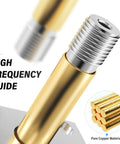 Close-up of high frequency guide with pure copper material, showing threaded design and metallic finish.
