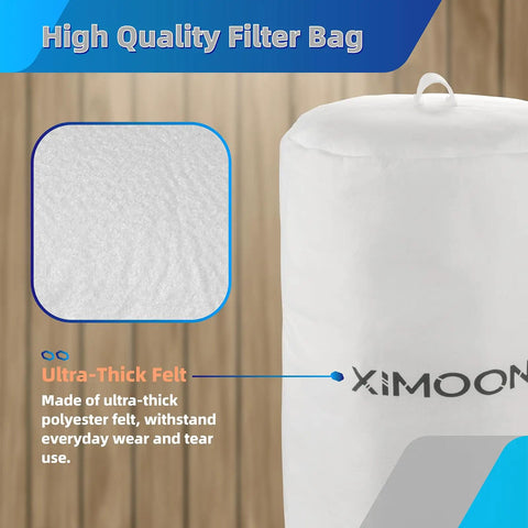 Heavy Duty Dust Collector Bag 19 And 5 Eighths Inch Replacement 1 Micron Filter Fits 18 To 20 Inch Systems polyester felt detail