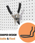 16 Pack Pegboard Pliers Holder Set In Black Stainless Steel For Garage Organization on pegboard holding pliers