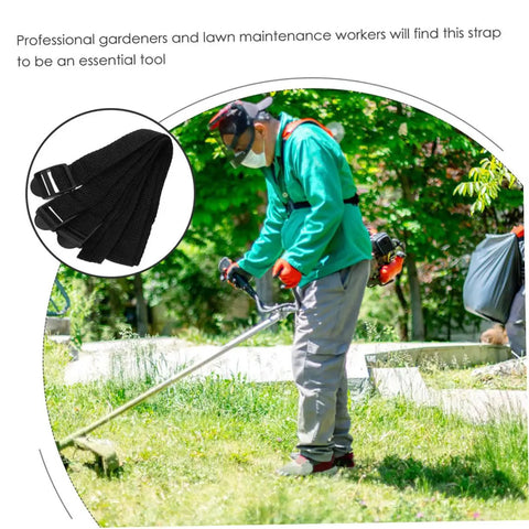 Ten Piece Adjustable Lawn Aerator Shoes Straps Kit with durable nylon spikes for garden aeration, shown with gardener in use.