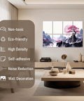 Badass Sound Absorbing Wall Panels High Density Acoustic Foam Tiles Pro Grade Noise Dampening decor displayed in modern living room.