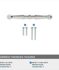 3 Inch Center To Center Polished Chrome Everyday Heritage Cabinet Pull with mounting screws displayed
