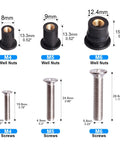 36 Pairs M4 M5 M6 Neoprene Well Nuts With Stainless Steel Screws Kit For Kayak Boat Marine Windscreens And Motorcycles