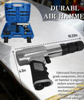 Beast Mode Heavy Duty Air Hammer Kit With 13 Attachments for auto body repair and demolition, displayed with case and tools.