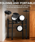 Electric Drum Set With Quiet Mesh Pads For Beginners USB MIDI Ready Kit Including Throne Headphones Sticks 15 Kits And 195 Sounds Realistic Feel For Practice And Performance Ideal Starter Set For Teens